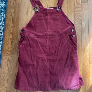 Burgundy corduroy overall jumper